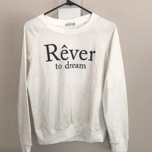 Bershka White sweater with black printing